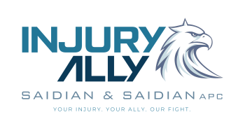 Injury Ally Logo.  Injury Ally text with a pyramid and column between it making an abstract I and A.